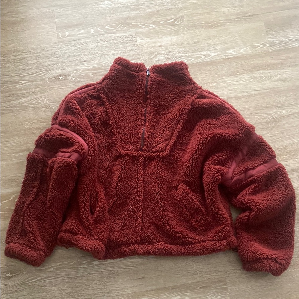 Free People Movement Rust Sherpa Jacket Sz Large SO NICE!